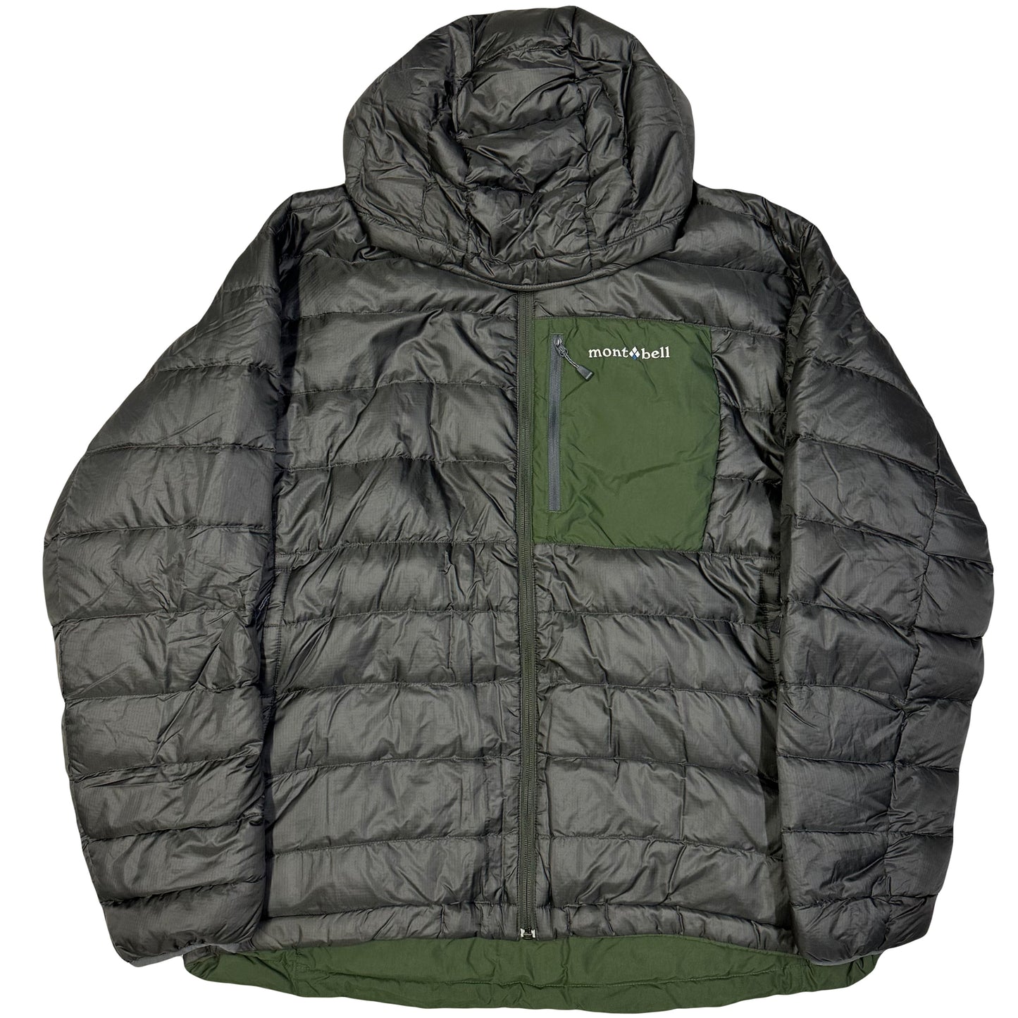 Montbell Reversible Puffer Jacket In Grey & Green ( XL ) – 1036 