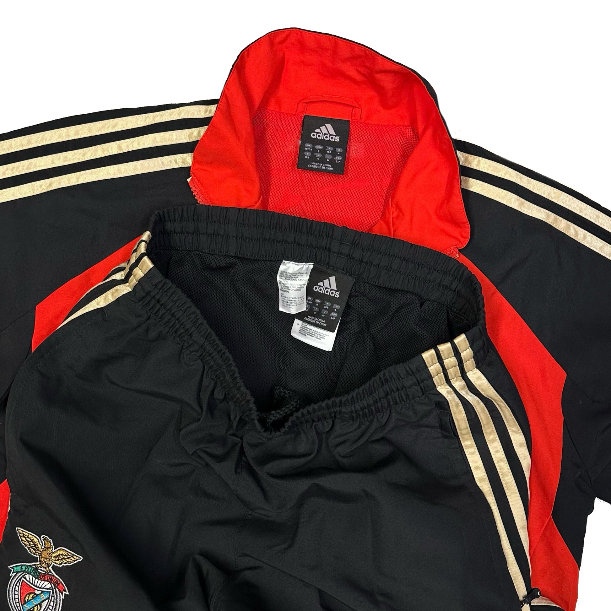 Adidas 2009/10 Benfica Tracksuit In Red & Black ( S ) - 1036 Emporium