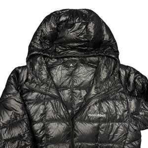 Montbell Two Tone Square Stitch Down Puffer Jacket In Black & Charcoal Grey ( XL )