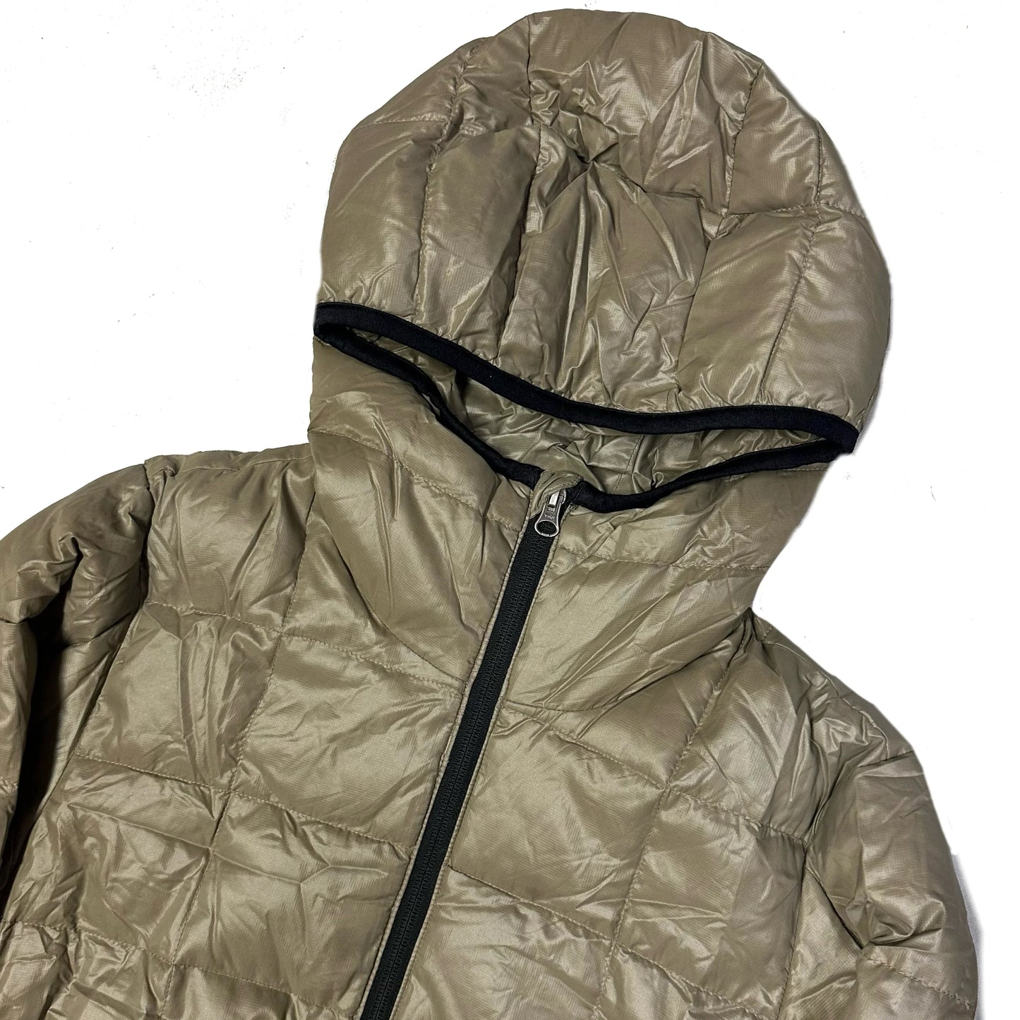 Camp 7 Square Stitch Puffer Jacket In Light Khaki Green (S)