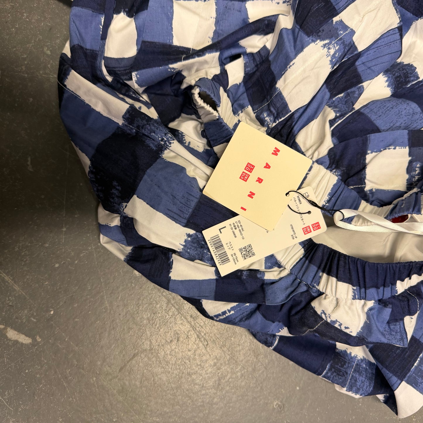 Uniqlo X Marni Checkered Skirt In Blue (L)