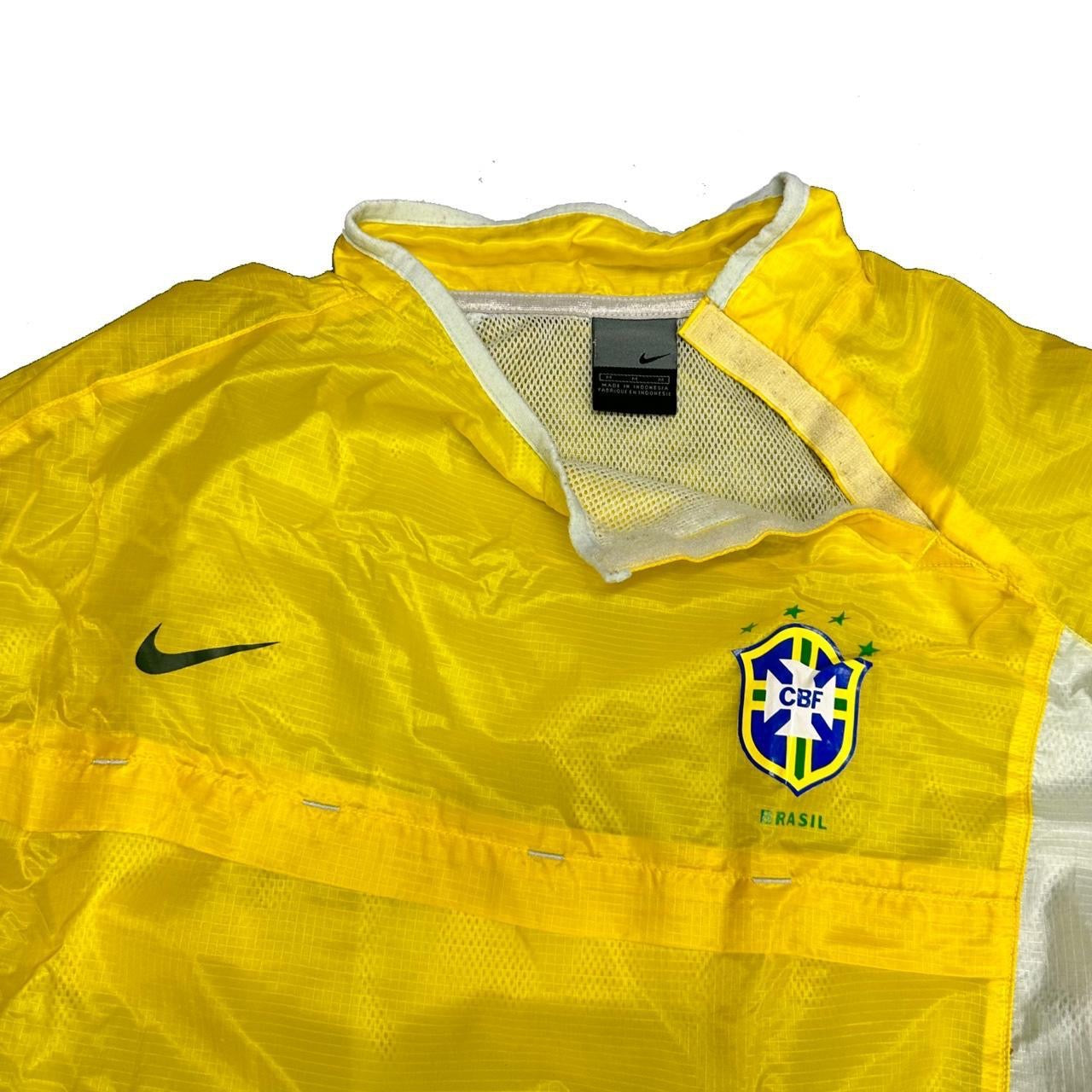 Nike Brazil 2002 Nylon Pullover Tracksuit Top In Yellow ( M )