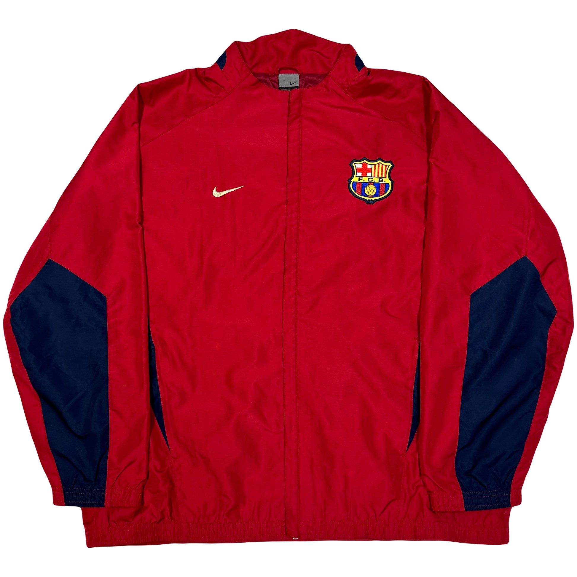 Nike Barcelona 2002/03 Tracksuit Top In Red ( XL ) - 1036 Emporium