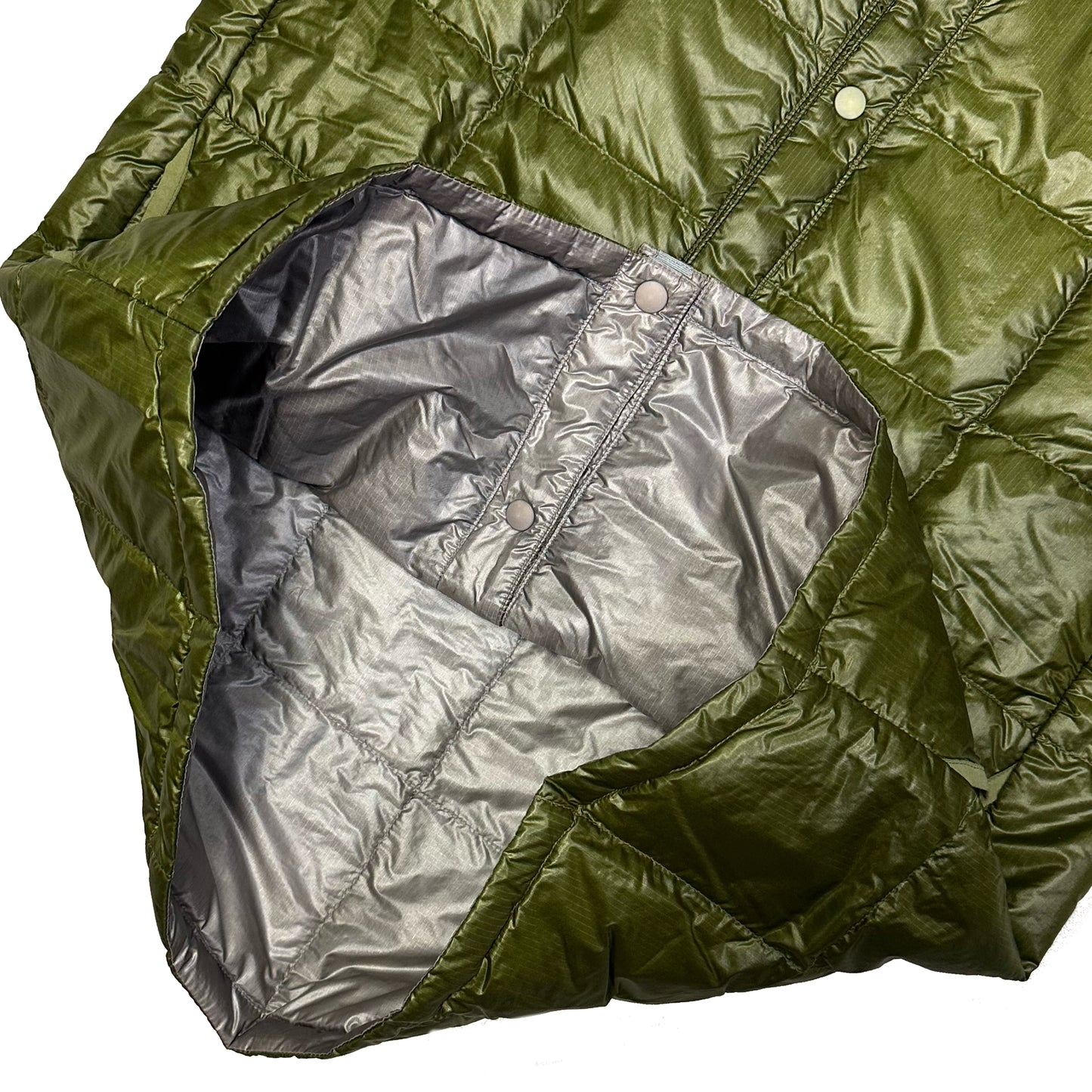 Montbell Square Stitch Puffer Jacket In Olive Green ( S )