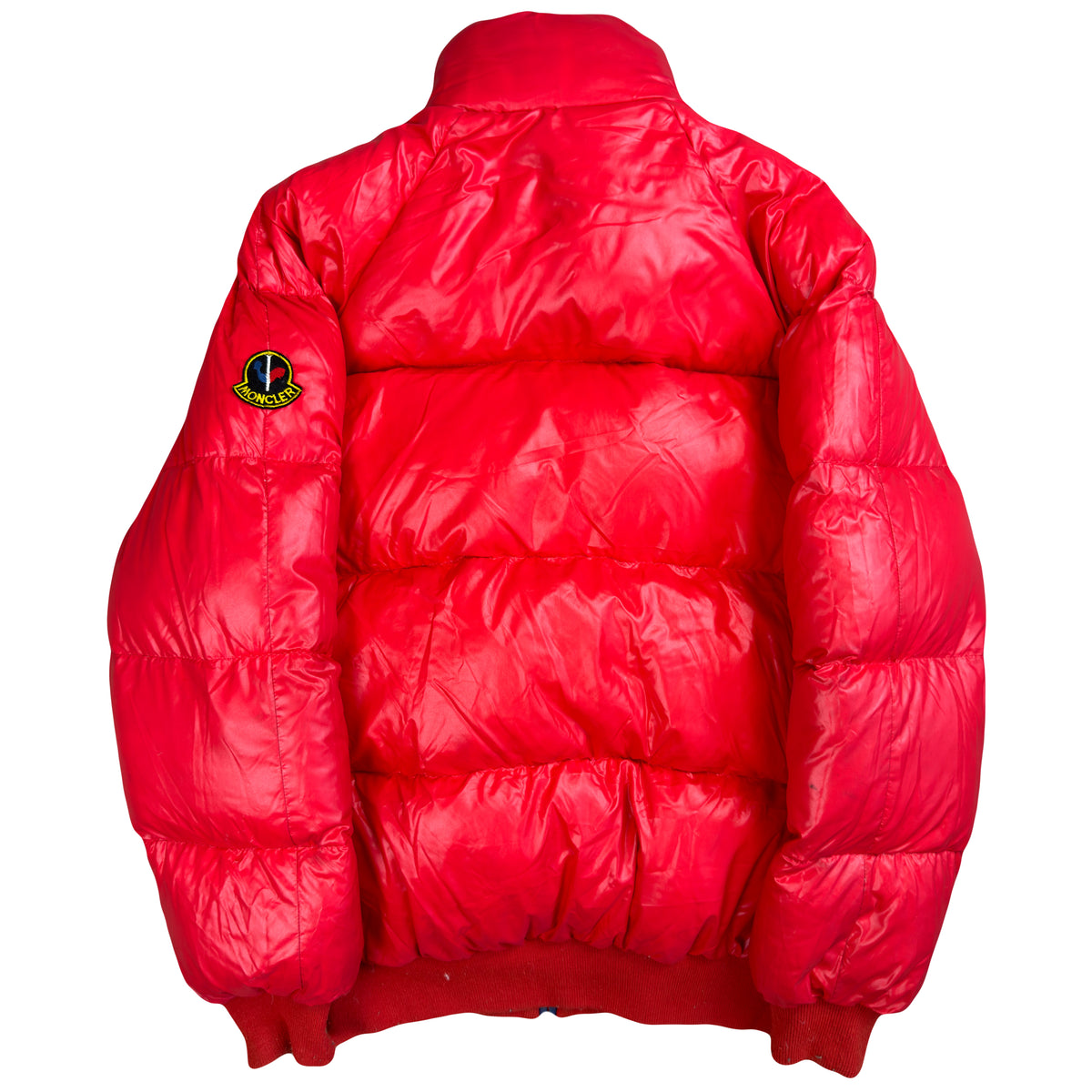 Moncler Reversible Puffer Jacket In Red & Navy (M)