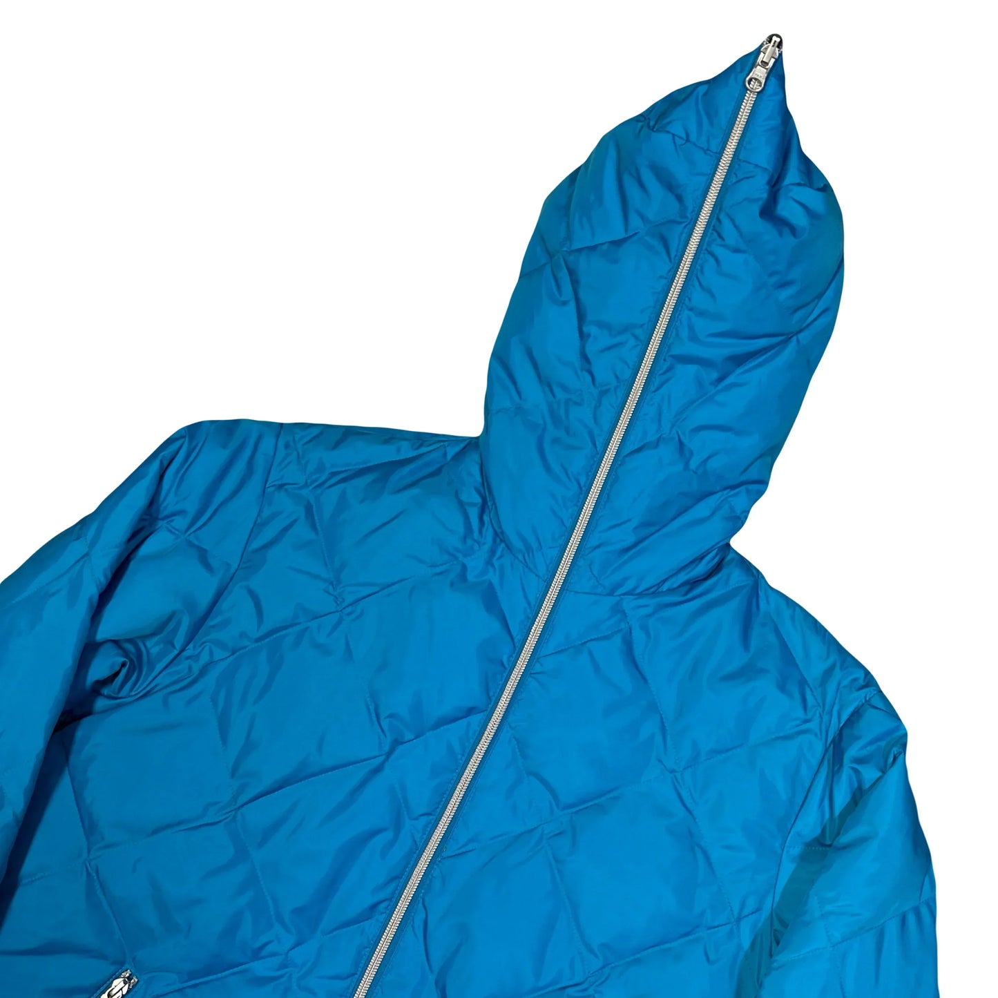 Takeo Kikuchi Diamond Stitch Reversible Puffer Jacket In Blue & Orange (M)