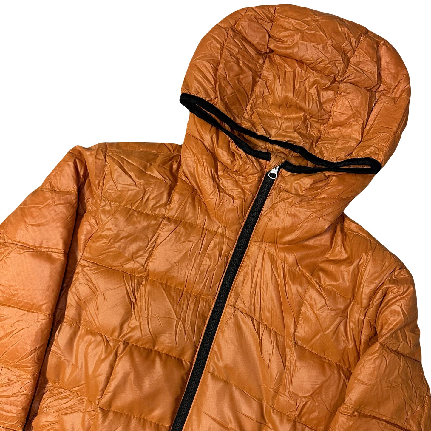 Camp 7 Square Stitch Puffer Jacket In Orange (M)