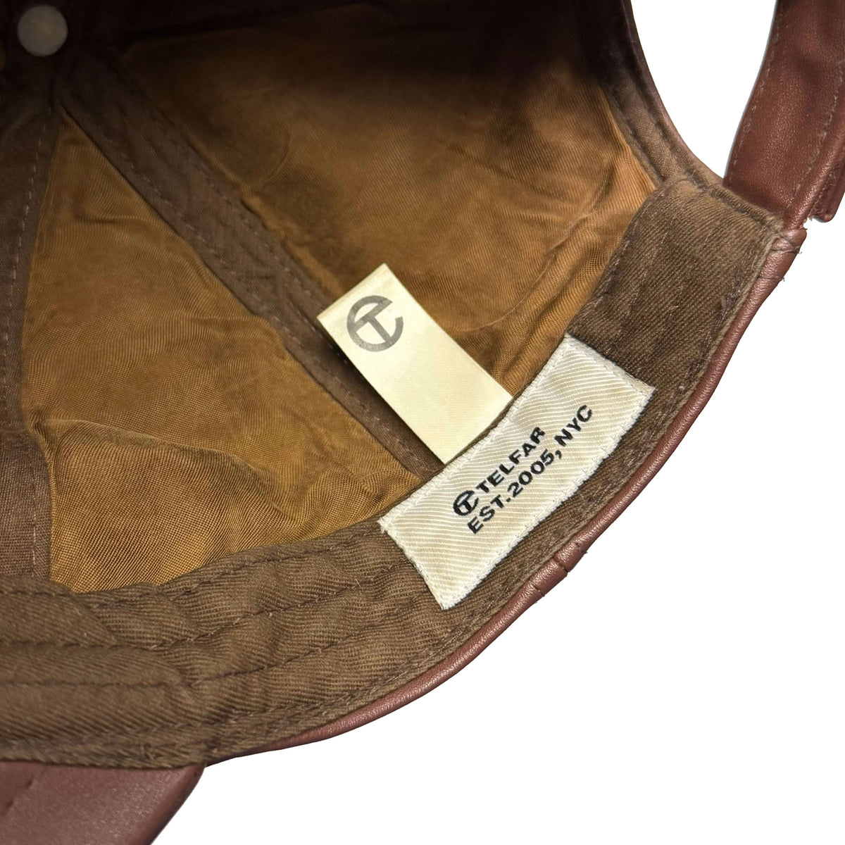Telfar Embossed Leather Cap In Brown (OS)