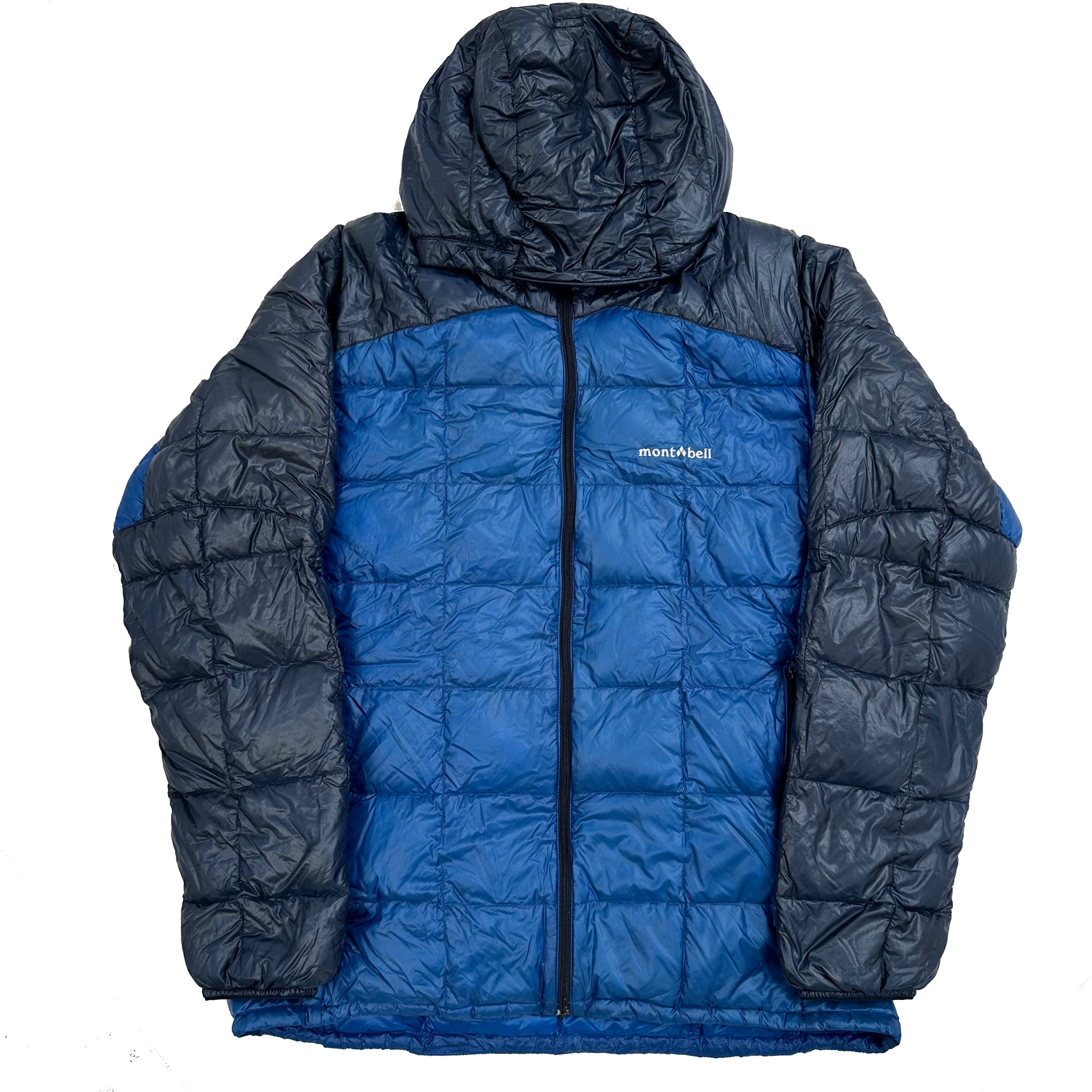 Montbell Two Tone Square Stitch Down Puffer Jacket In Blue ( XL )