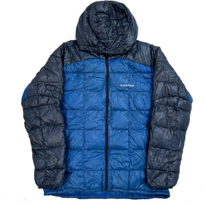 Montbell Two Tone Square Stitch Down Puffer Jacket In Blue ( XL )