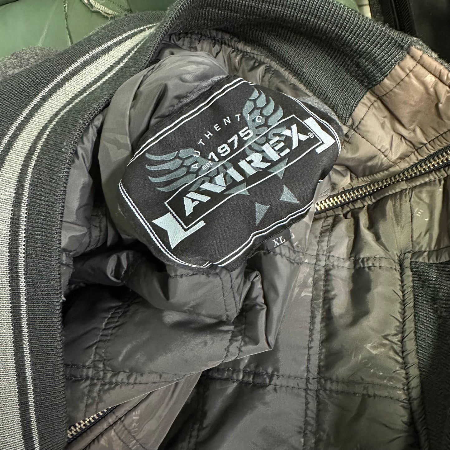 Avirex Reversible Wool & Nylon Jacket In Grey ( XL )