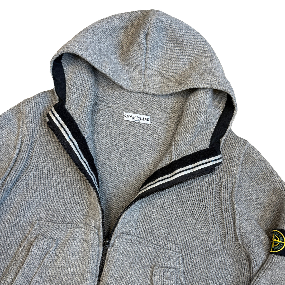 Stone Island AW/08 Heavy Knit Hoodie In Grey (M)
