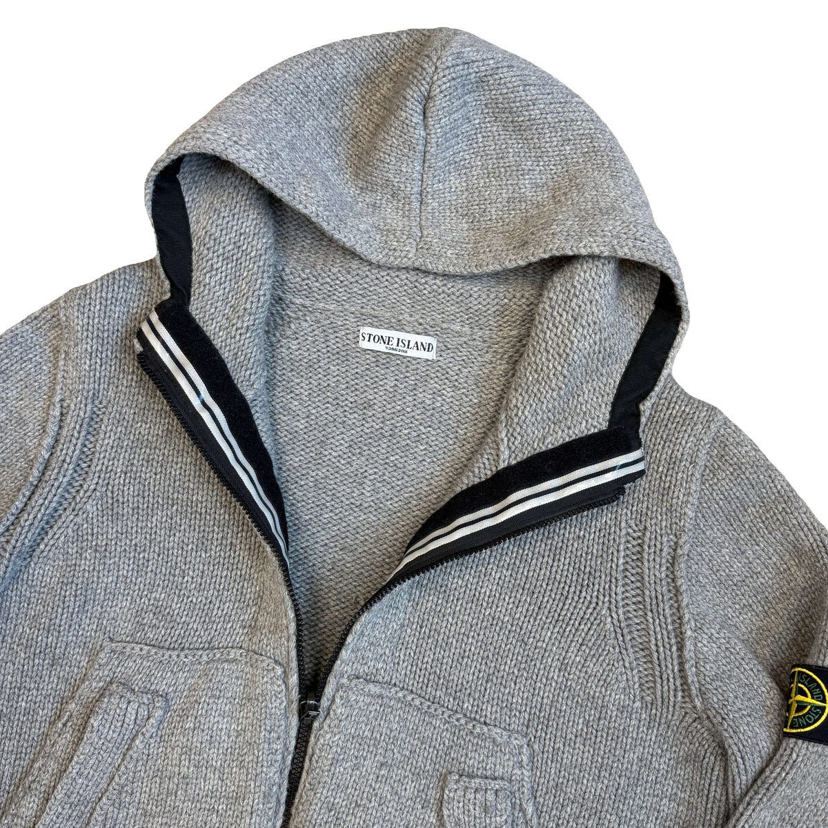 Stone Island AW/08 Heavy Knit Hoodie In Grey (M)