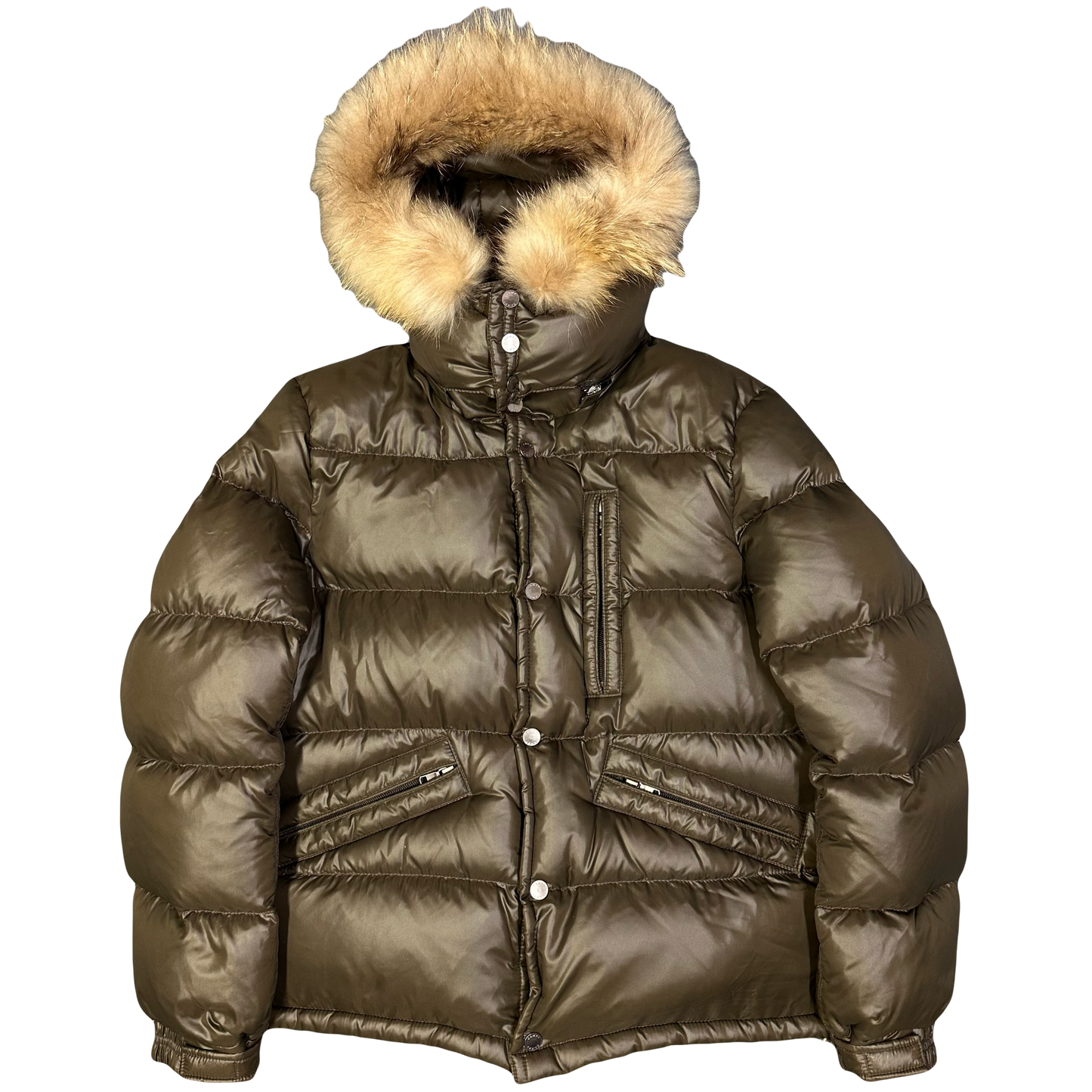 Camp 7 Fur Hood Puffer Jacket In Brown (M)