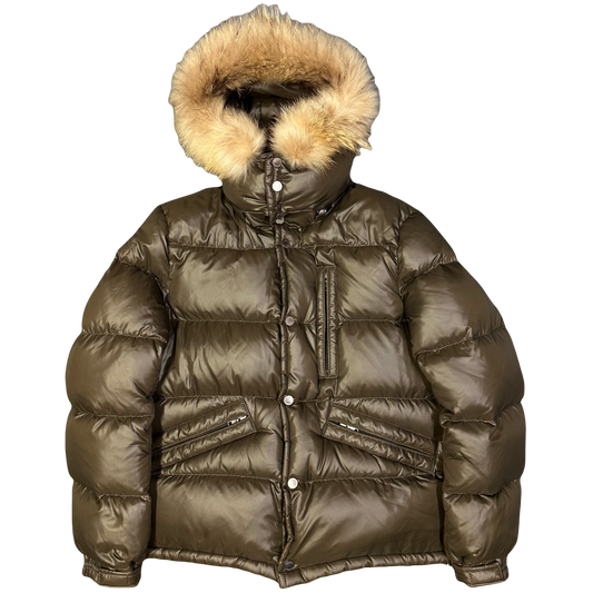 Camp 7 Fur Hood Puffer Jacket In Brown ( M )