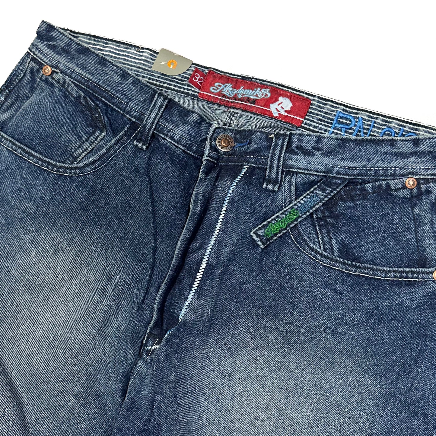 Akademiks Spellout Jorts In Navy ( W32 )