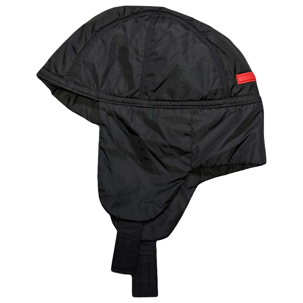 Prada Nylon Trapper Cap In Black (L)