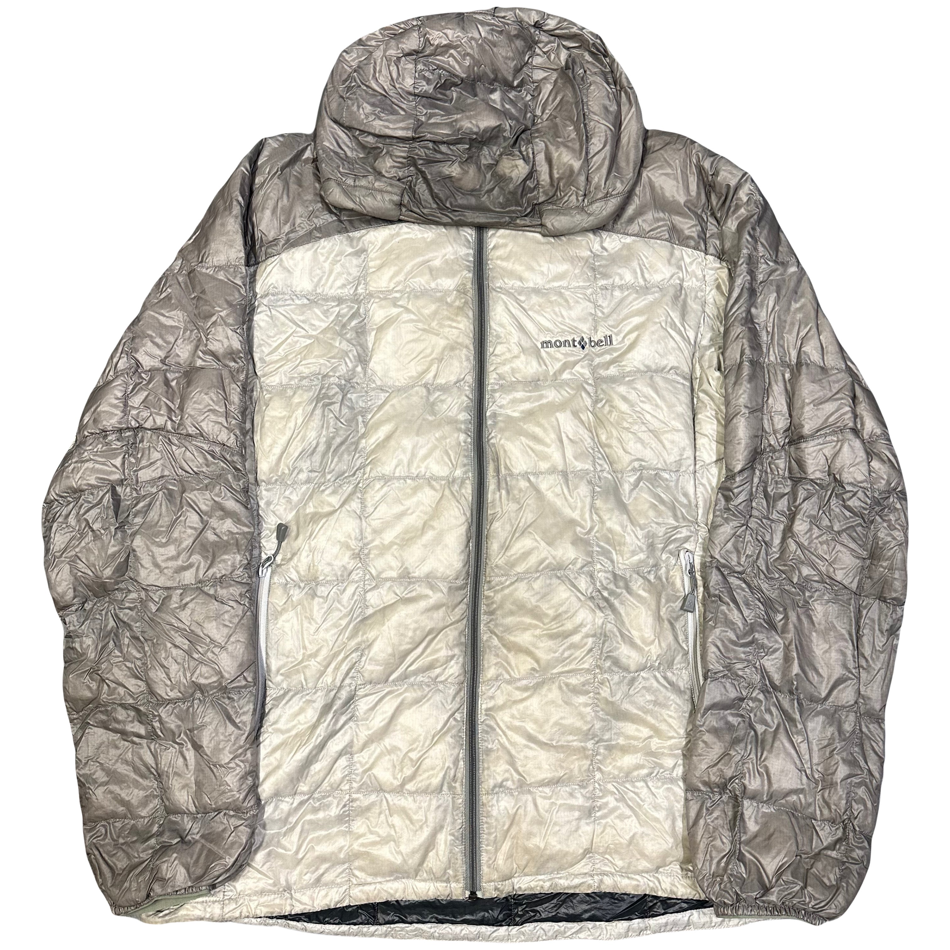 Montbell Two Tone Square Stitch Down Puffer Jacket In Grey ( L )