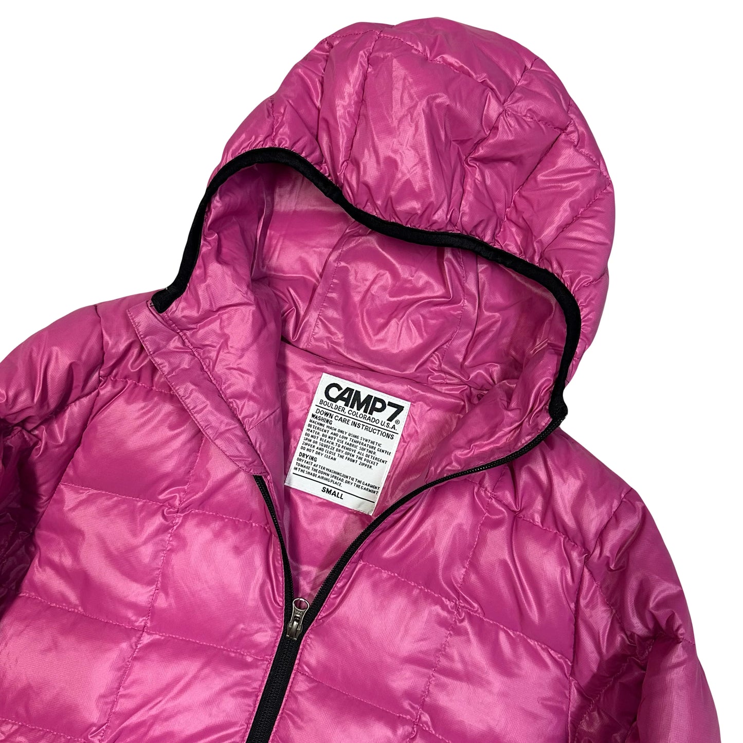 Camp 7 Square Stitch Puffer Jacket In Pink (S)