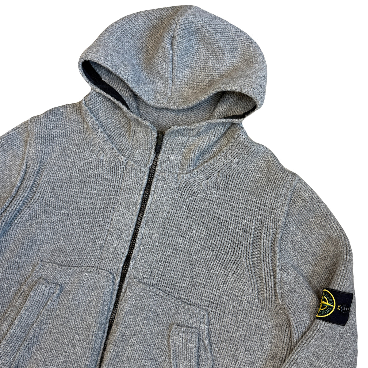 Stone Island AW/08 Heavy Knit Hoodie In Grey (M)