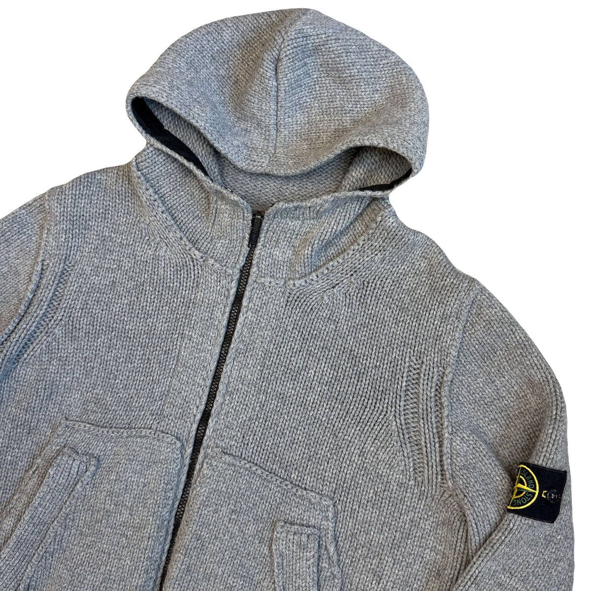 Stone Island AW/08 Heavy Knit Hoodie In Grey (M)
