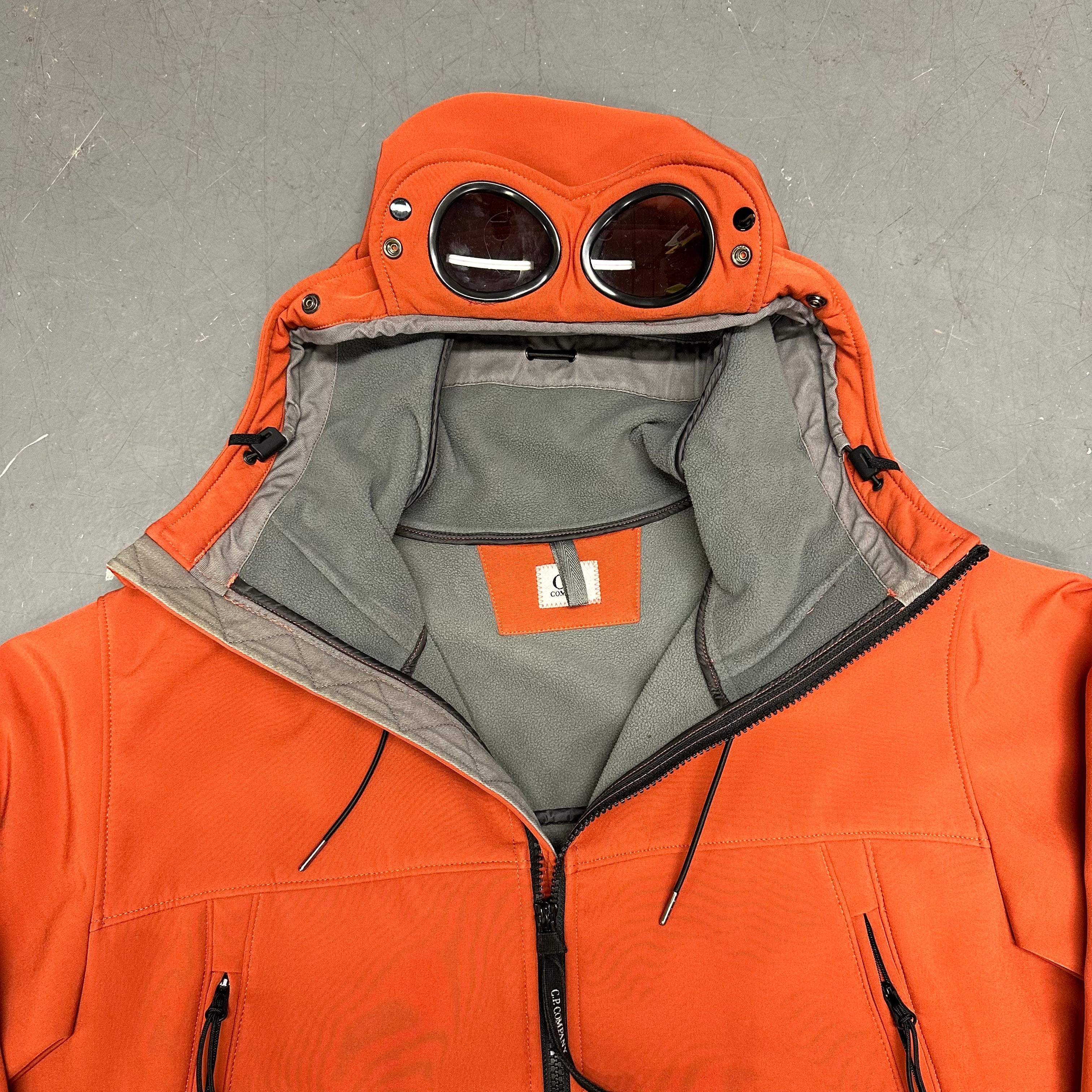 CP Company Soft Shell Goggle Jacket In Orange ( XL )