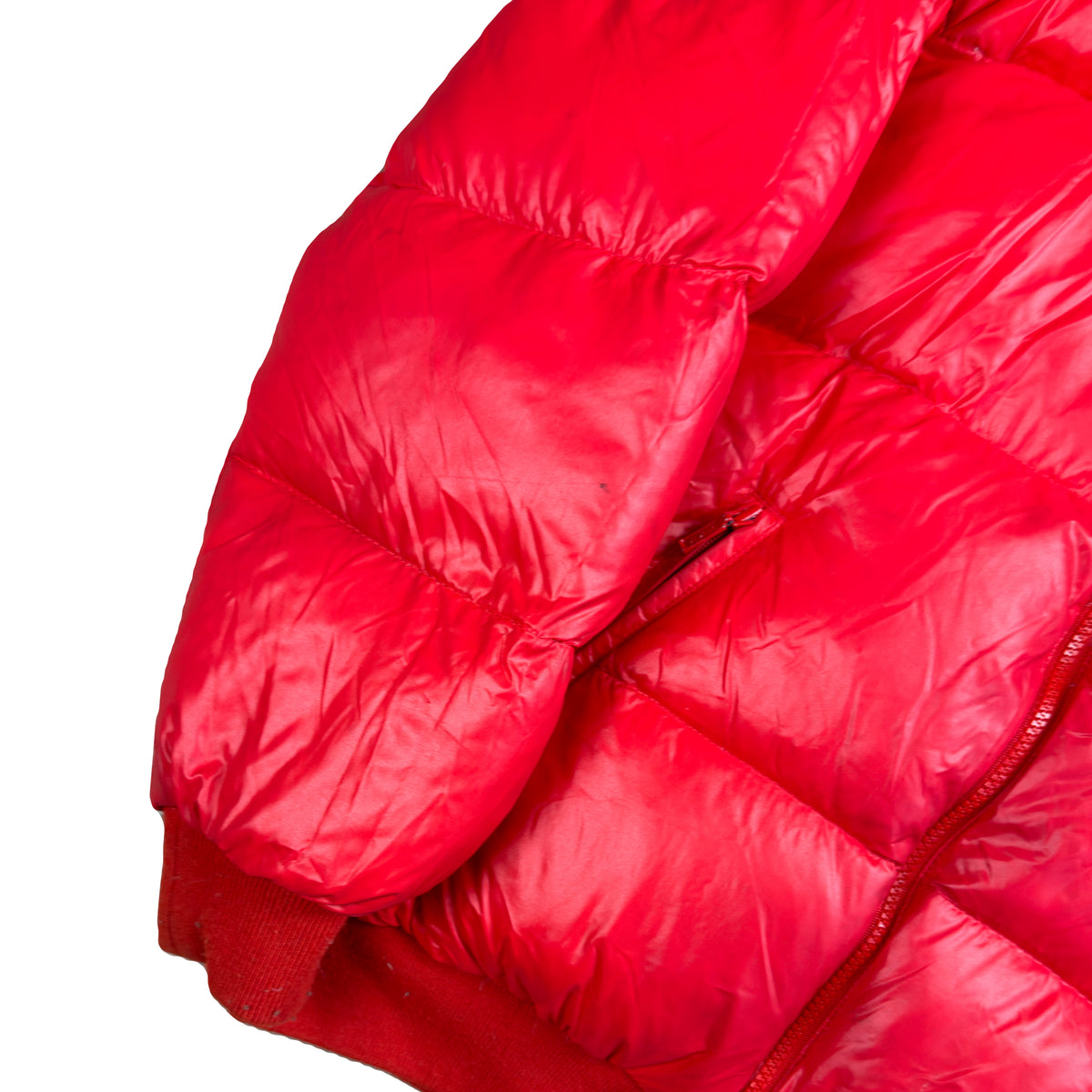 Moncler Reversible Puffer Jacket In Red & Navy (M)