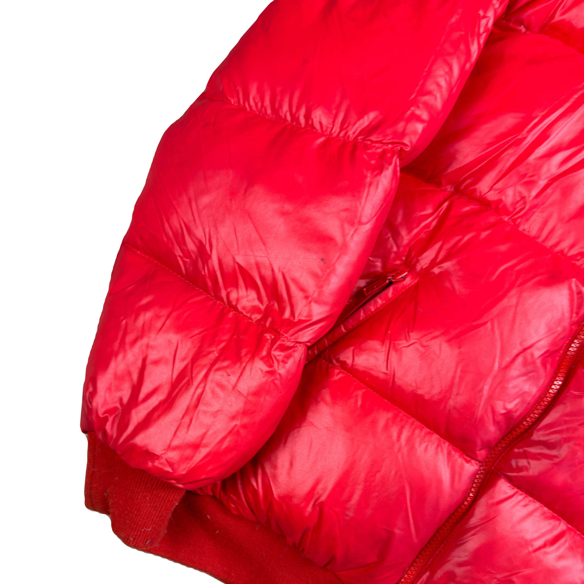 Moncler Reversible Puffer Jacket In Red & Navy (M)
