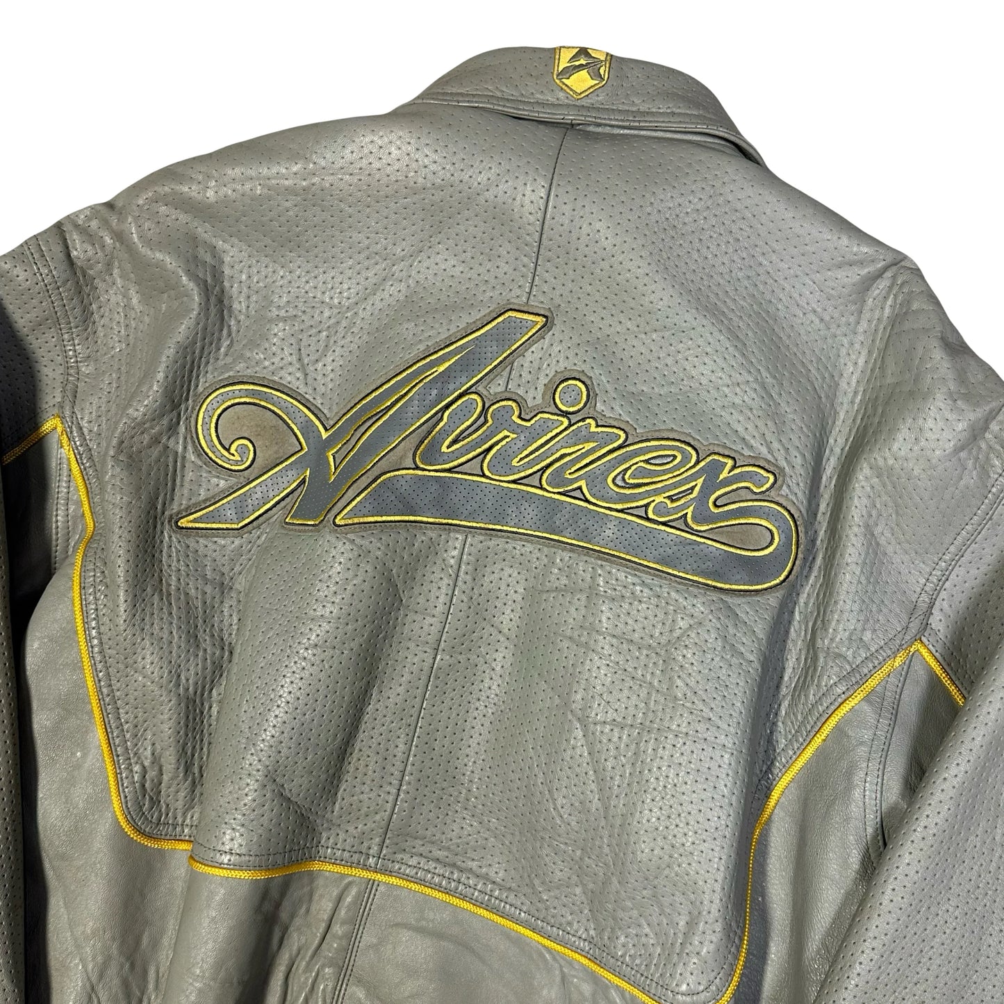 Avirex Leather Jacket In Grey ( 4XL )