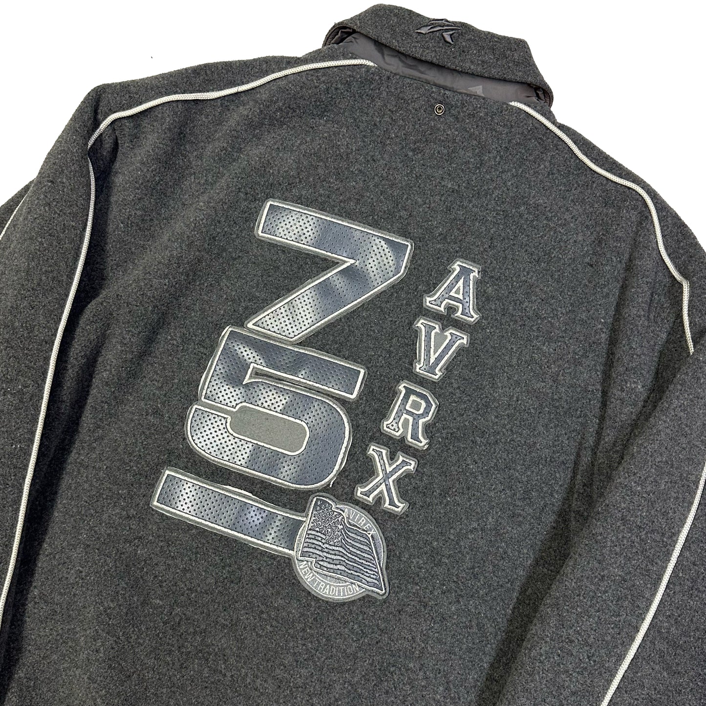 Avirex Reversible Wool & Nylon Jacket In Grey ( XL )