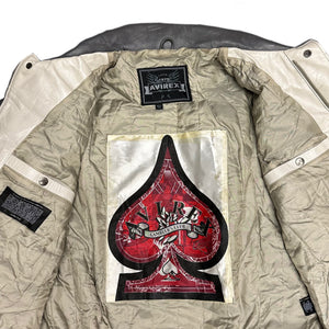 Avirex King Casino Leather Jacket In Grey ( XL )