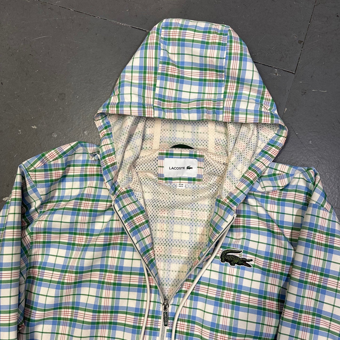 Lacoste Plaid Jacket In White ( XL )