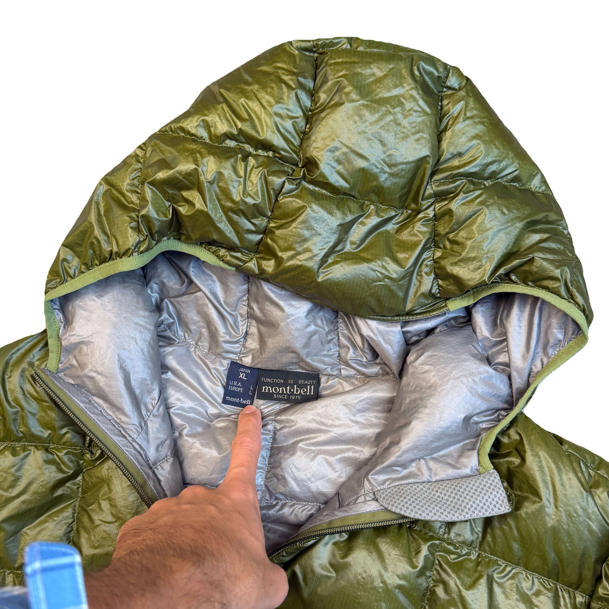 Montbell Superior Down Parka Puffer Jacket In Khaki Green (XL)