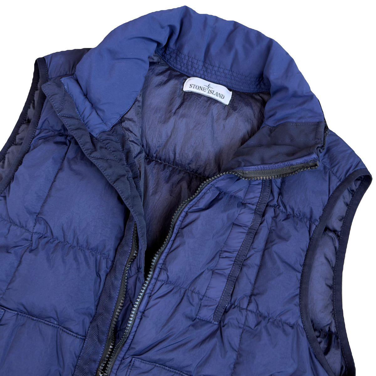 Stone Island AW/18 Crinkle Reps Down Puffer Gilet In Navy (L)
