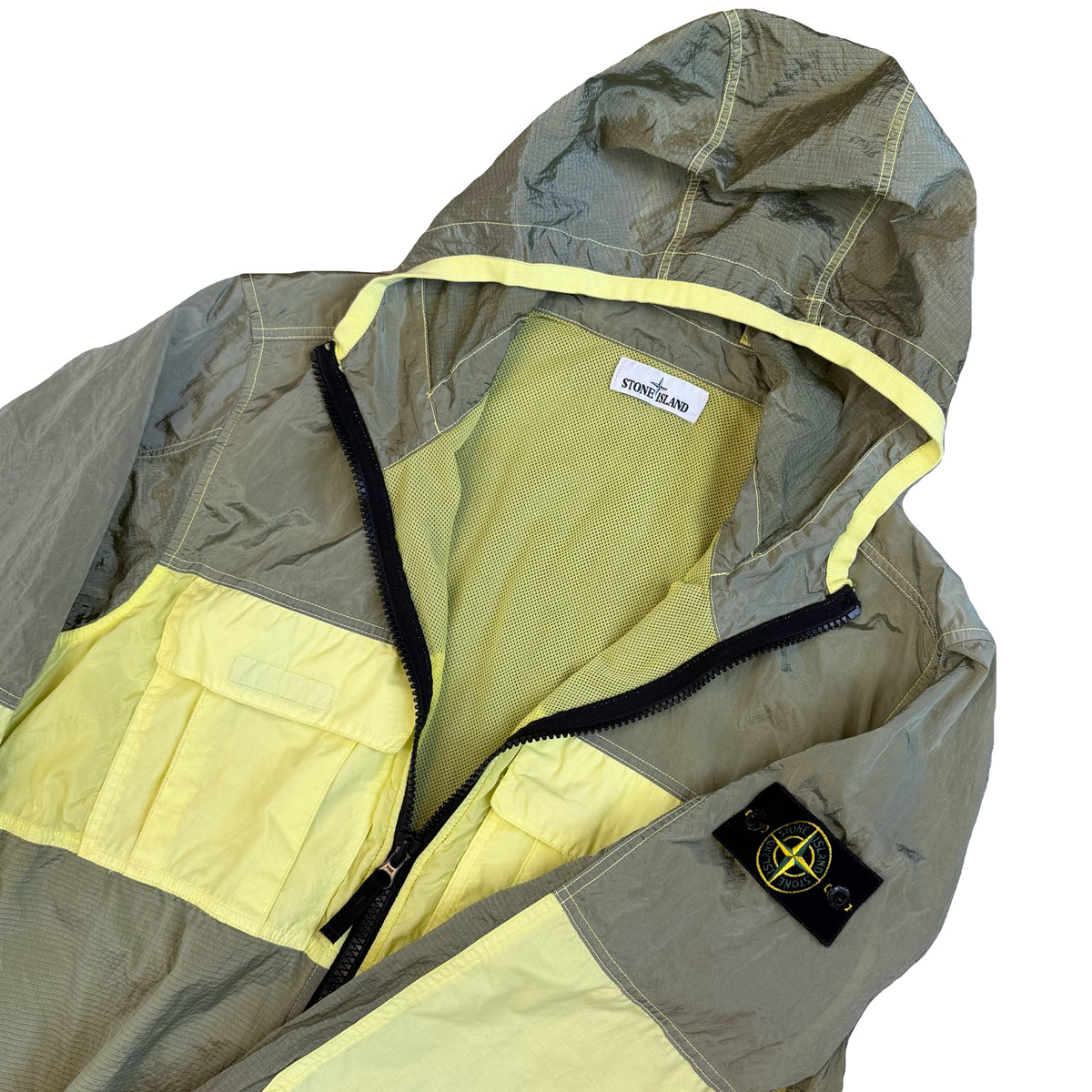 Stone Island SS/19 Nylon Metal Watro Ripstop Jacket In Khaki Green (XL)