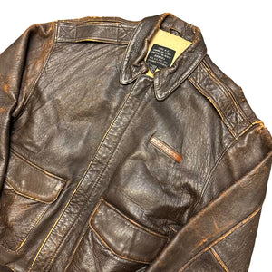 Avirex A-2 Leather Jacket In Brown ( M )