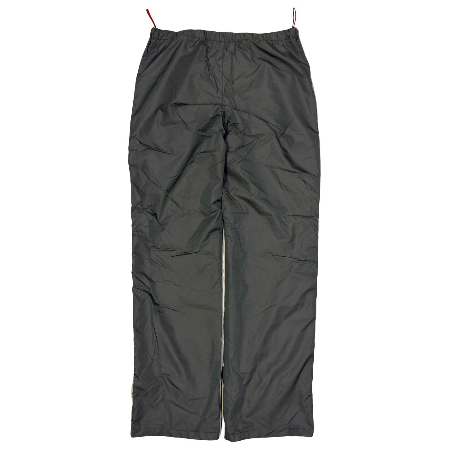 Prada Sort Full Zip Nylon Trousers In Charcoal Grey (W32)