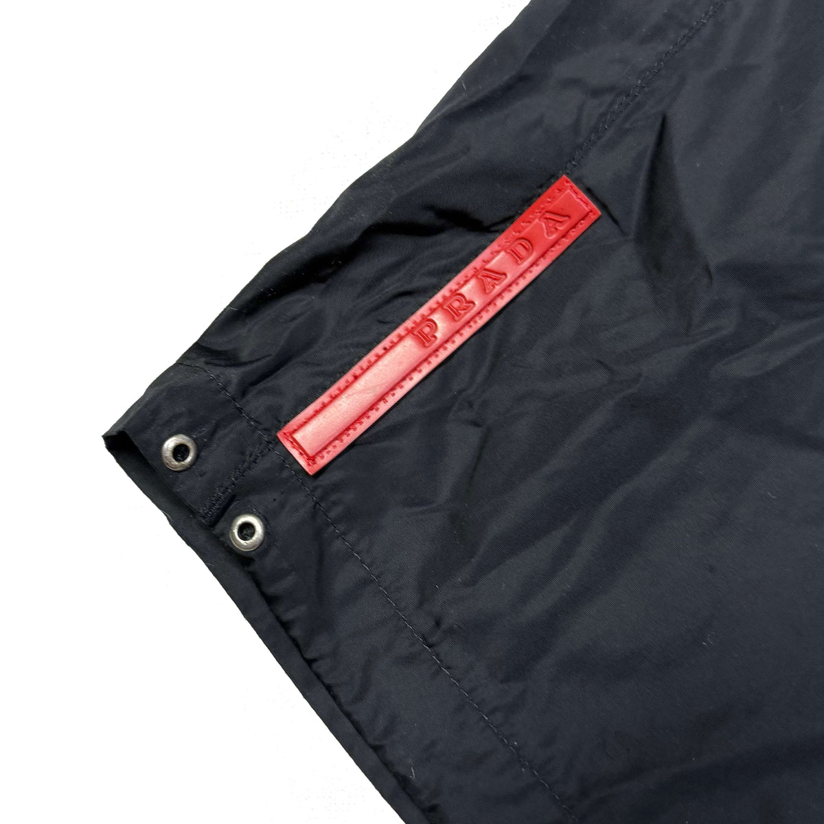 Prada Sort Nylon Trousers In Black (W32)