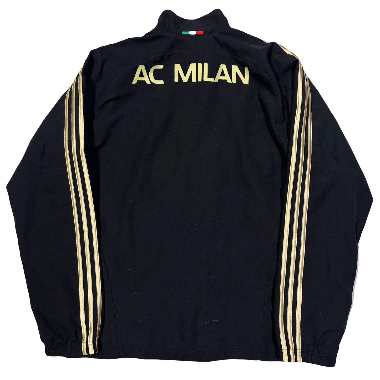 Adidas AC Milan 2010/11 Tracksuit Top In Black & Gold ( M )
