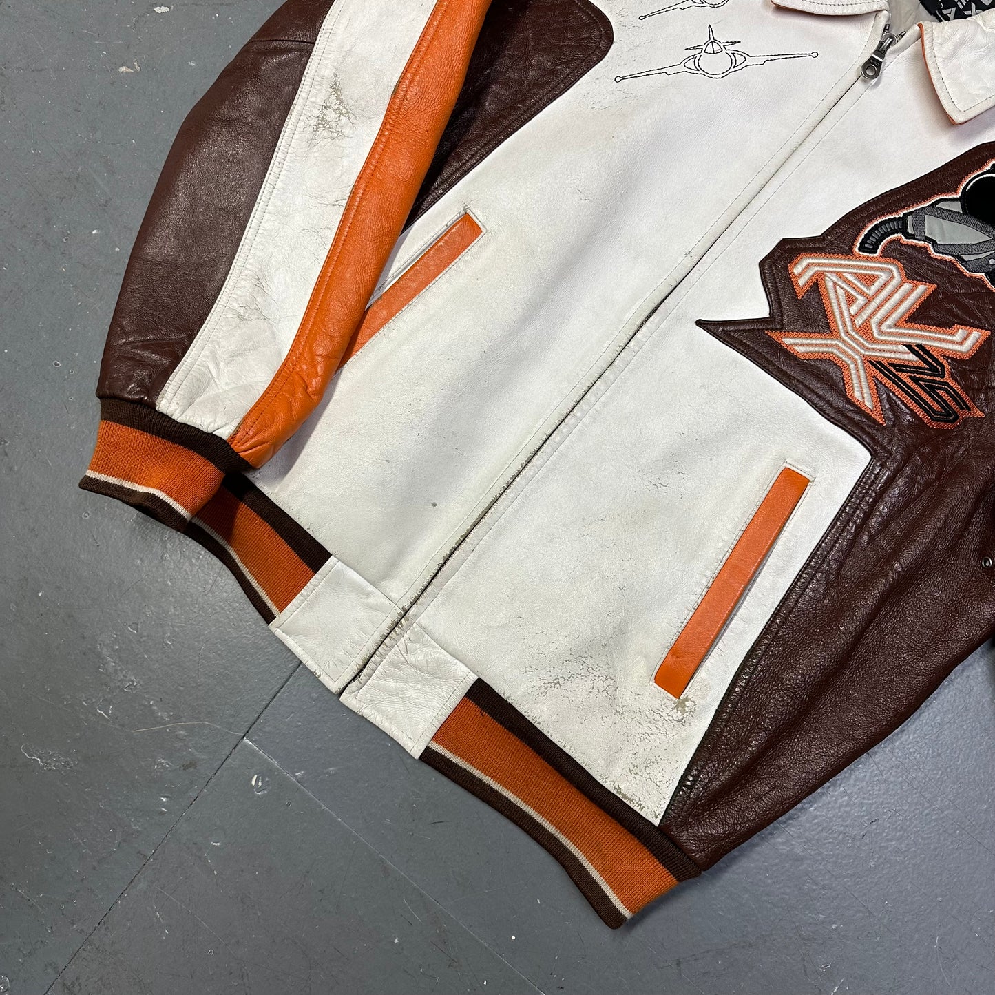ARCHIVE Avirex Fighter Jet Leather Jacket ( L )