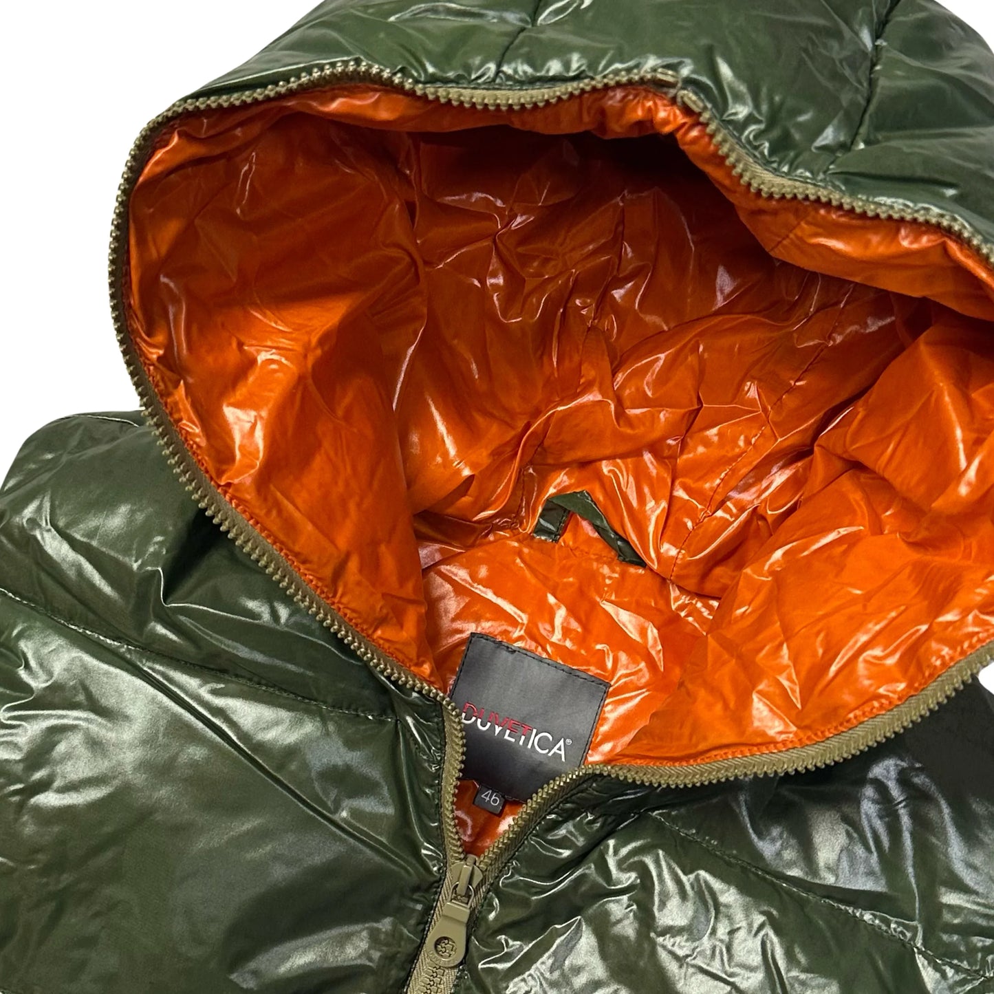 Duvetica Hooded Puffer Gilet In Khaki Green ( S )