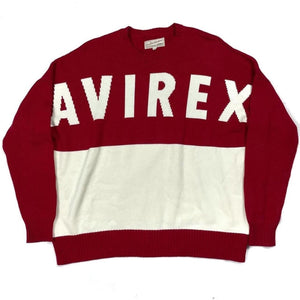 Avirex Spellout Knitted Sweatshirt In Red ( XL )