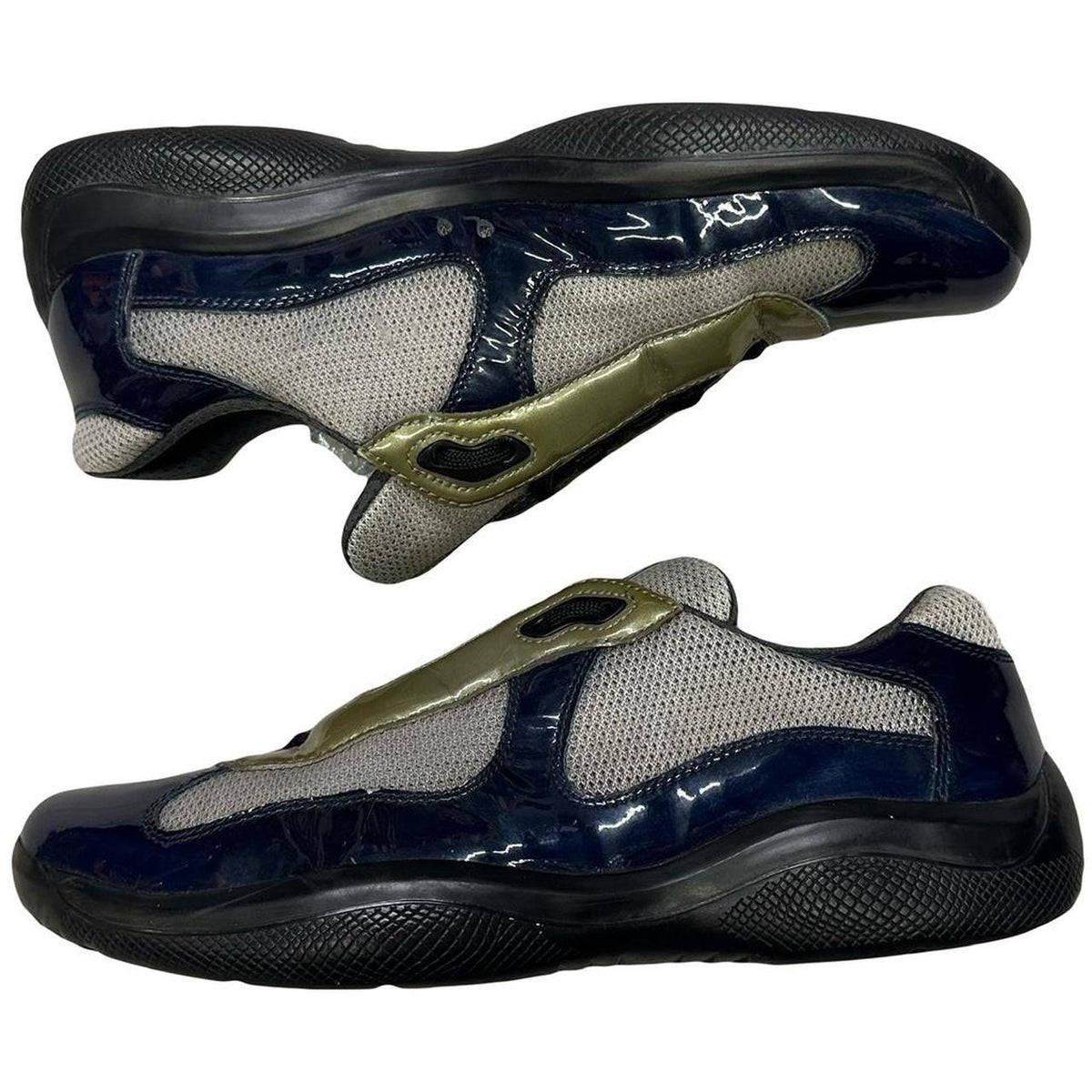 Prada America’s Cup Sneakers In Navy & Olive (7UK)