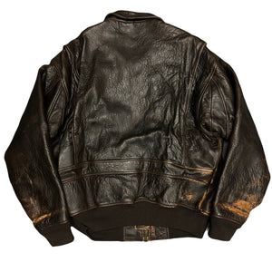 Avirex G-1 Leather Jacket In Brown ( L )