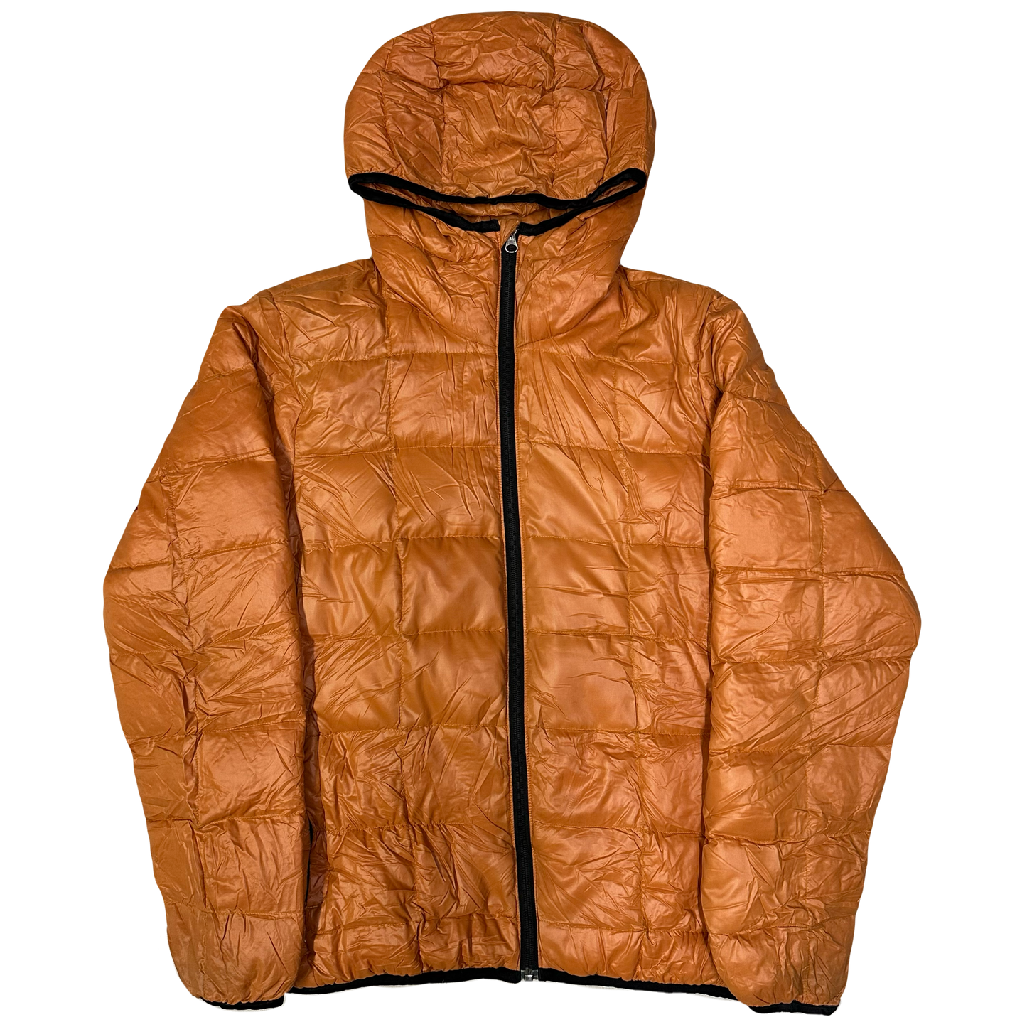 Camp 7 Square Stitch Puffer Jacket In Orange (M)