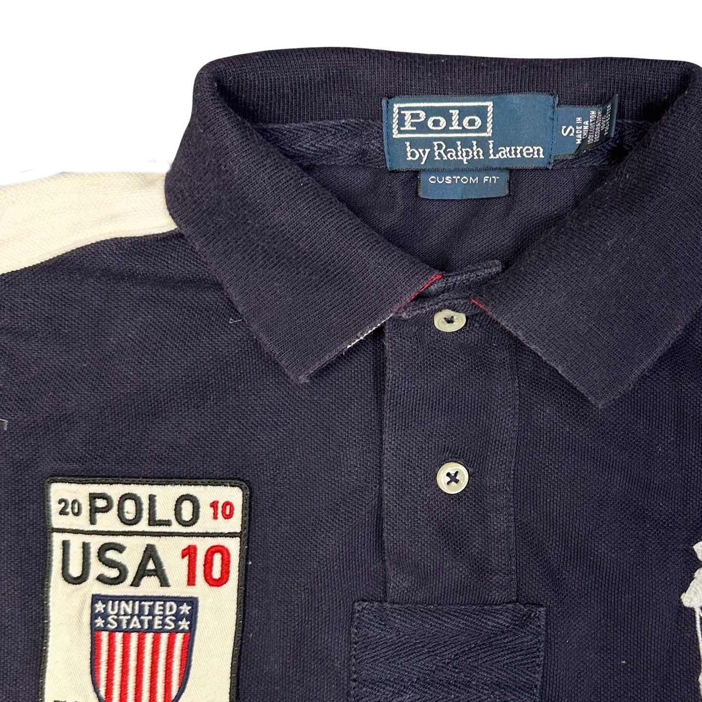 Ralph Lauren USA Polo In Navy & White ( S )