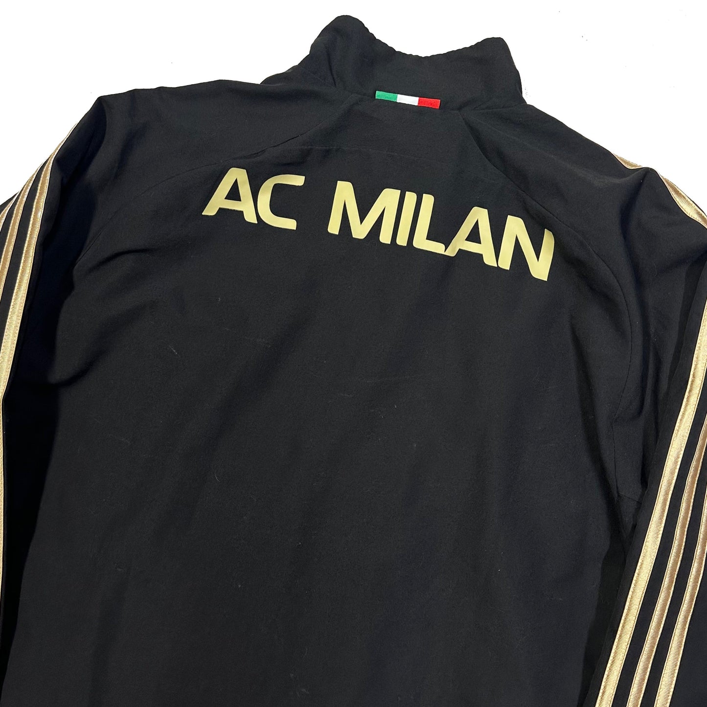 Adidas AC Milan 2010/11 Tracksuit Top In Black & Gold ( M )