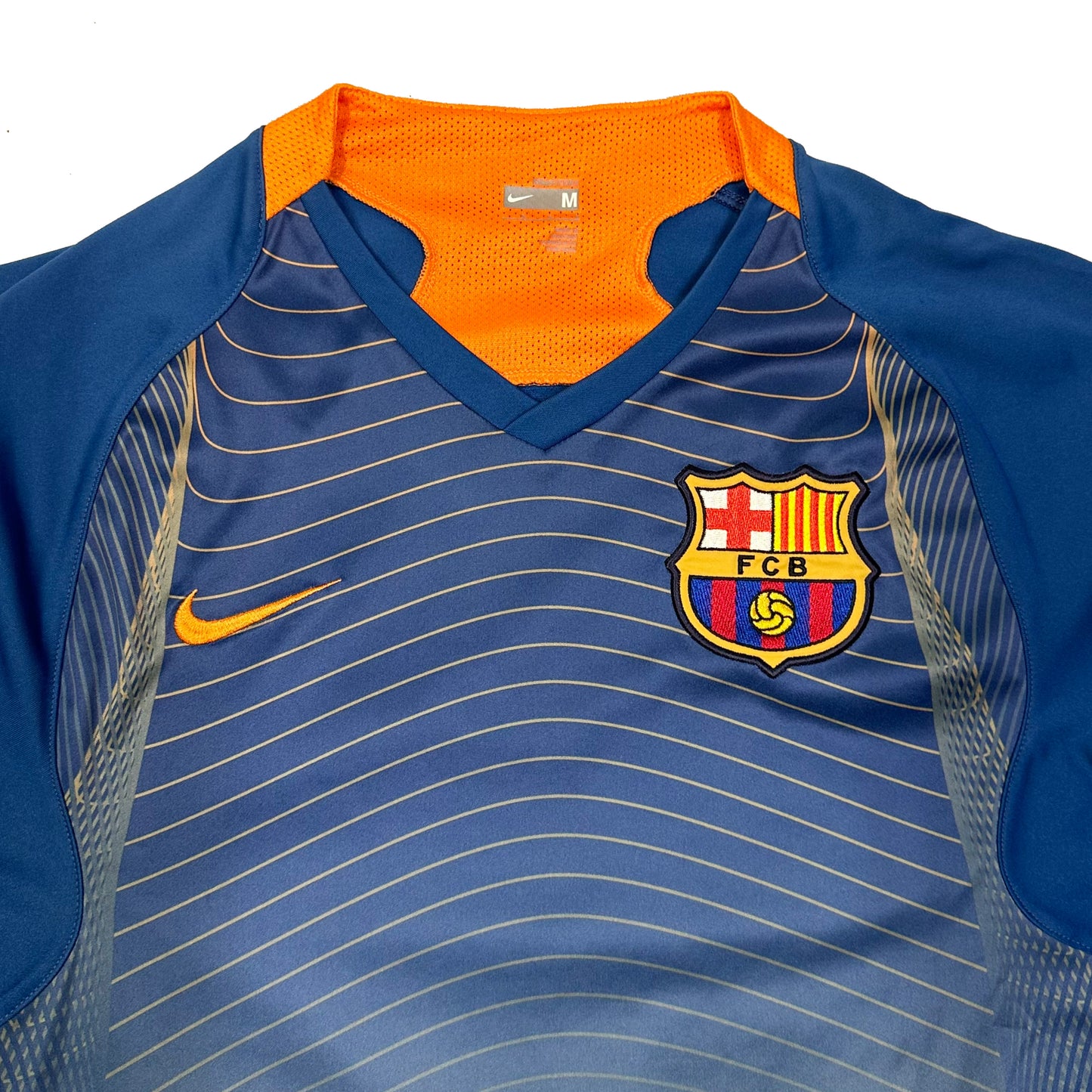 Nike Barcelona 2006/07 Training Shirt In Blue & Orange ( M )