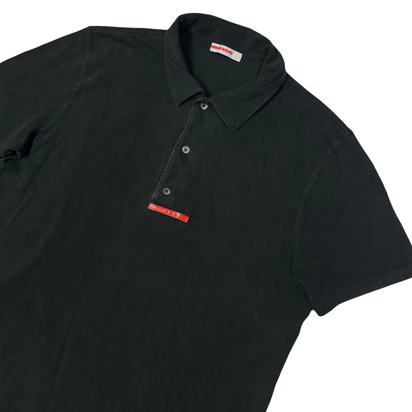 Prada Polo Shirt In Black ( XL )