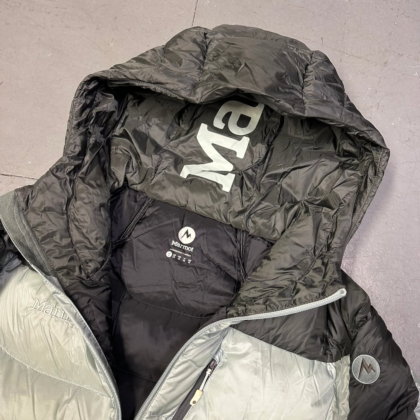 Marmot Down Puffer Jacket In Grey & Black ( S )